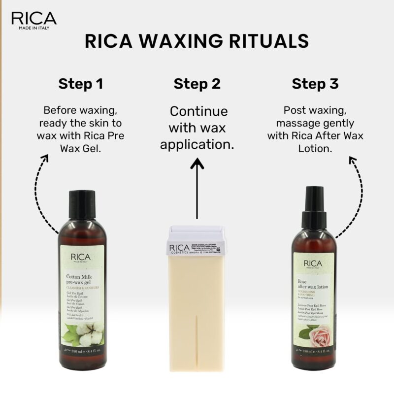 RICA Wax White Chocolate Roll-On Wax Kit For Women(Set Of 4 Refill Wax) 100 Ml - Image 3