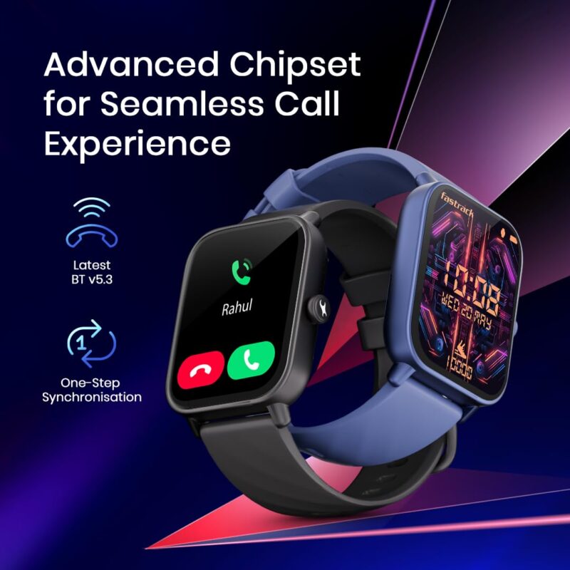 Fastrack Limitless Glide Smart Watch, Advanced UltraVU HD Display, SingleSync BT Calling, Advance Chipset, 85+ Sports Modes & Smartwatch Faces, AI Voice Assistant, 24 * 7 Health Suite, IP67 (Blue) - Image 4