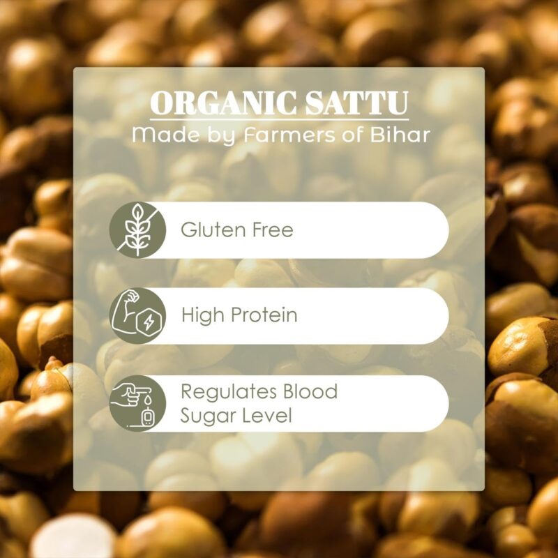 MORNINGWALE - Sattu Powder | Gluten Free Roasted Black Chana Flour | 100% Natural & Gluten Free Chana Sattu | Channa Sattu Roasted Gram Atta Flour 1Kg - Image 2