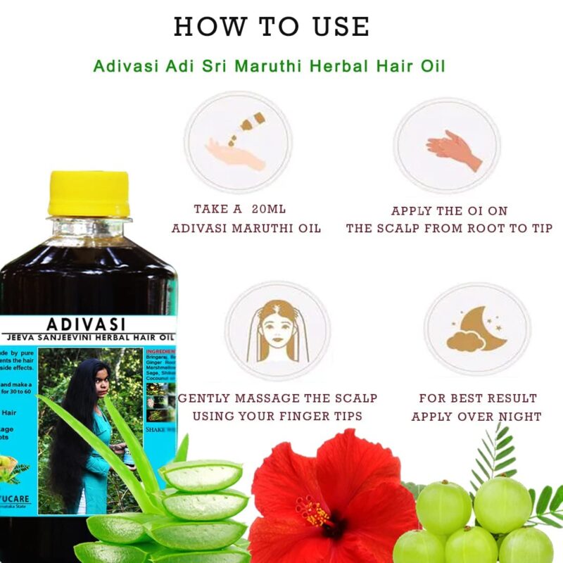 Jhadiwalo® Adi Sri Maruthi Adivasi Jeevasanjeevini Herbal Hair Oil 250Ml - Image 4