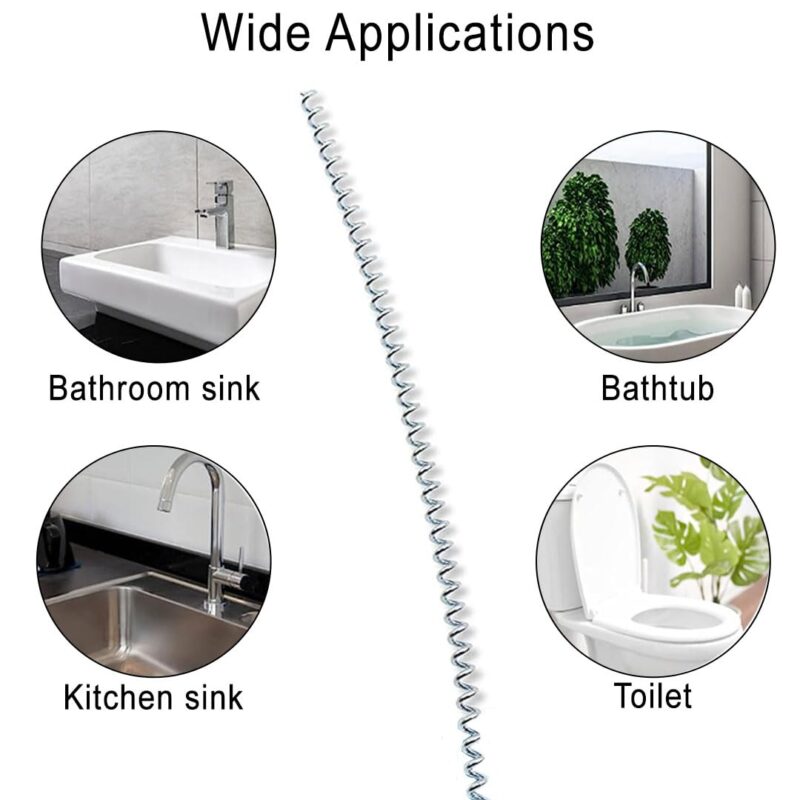 B.K.Jagan and Co Metal Sink & Drain Cleaner Spring Wire Waste Pipe Sink Cleaner Snake Unblocker Hair Drain Cleaner 5 Mtr. Length - Image 2