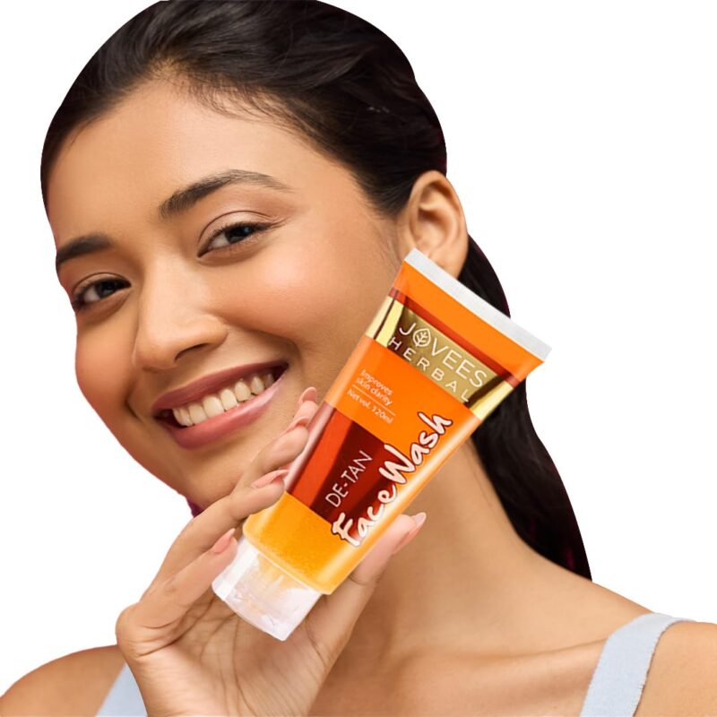 Jovees Herbal Detan Facewash For Glowing and Clear Skin With Liquorice & bearberry Ext. | Gentle Cleanser For Brighten, Even Tone and Hydrates Skin | Suitable for All Skin Types - 120ml - Image 7
