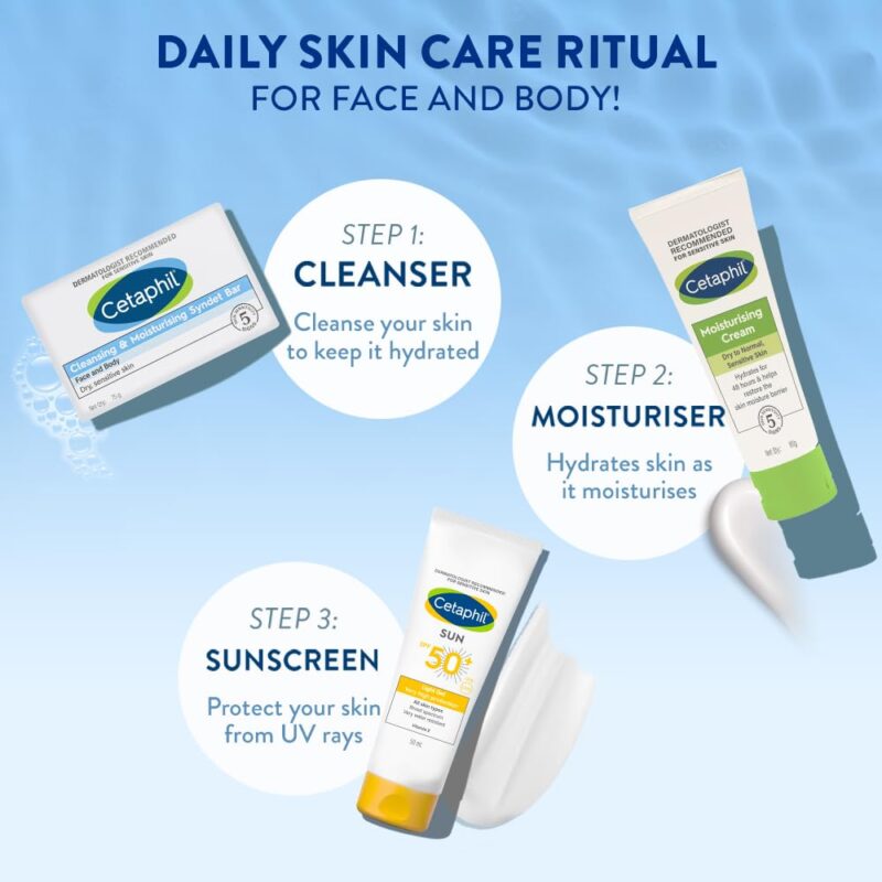 Cetaphil Cleansing and Moisturising Syndet Bar, Shea Butter,For Face & Body, Sensitive skin, 75g, Pack of 1 - Image 2