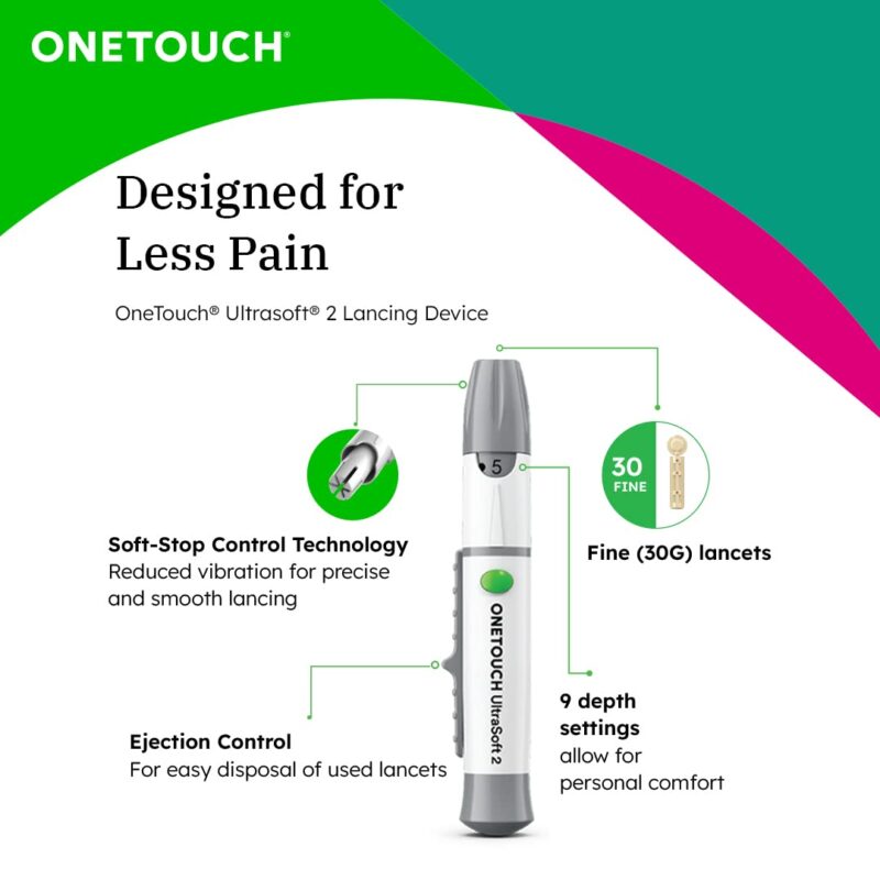 OneTouch Select Plus Simple glucometer machine with 50 Test Strips | Simple & accurate testing of Blood sugar levels at home | Global Iconic Brand | Includes 10 Sterile Lancets + 1 Lancing device - Image 3