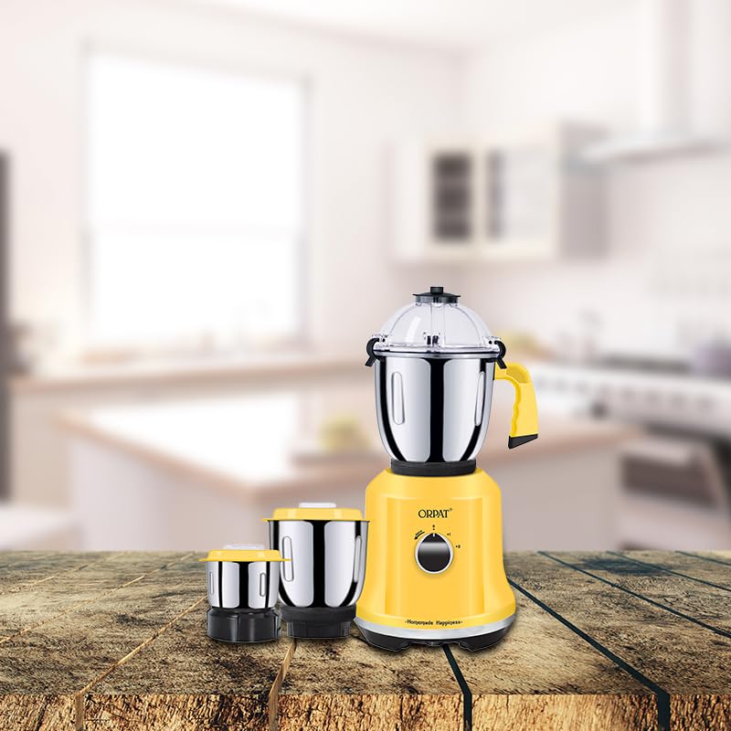 Orpat Smart Home Appliances Kitchen Helpers Mixer Grinder Kitchen Bot 1200W (Majestic Yellow) - Image 2