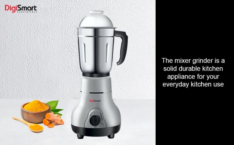 DigiSmart Kitchen Mate 600 Watt Mixer Grinder Gray and Black | 3 Jar | Comes With 2 Year Warranty - Image 5