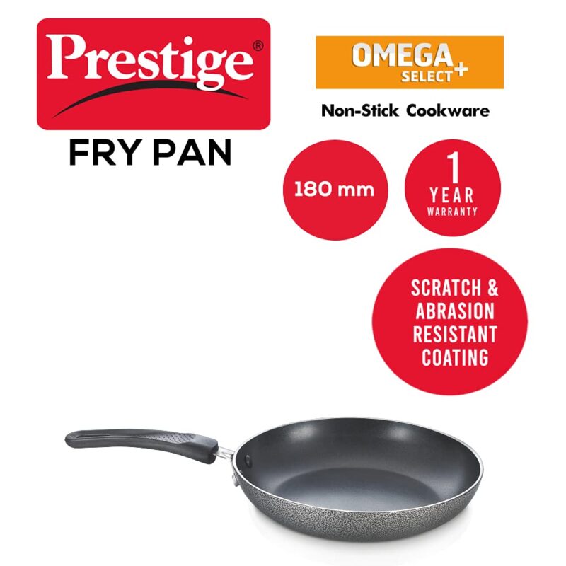Prestige Omega Select Plus 18cm Non-Stick Fry Pan|Scratch and Abrasion Resistant|3 Layer Coating| Non-Induction|Black|1year Warranty - Image 6