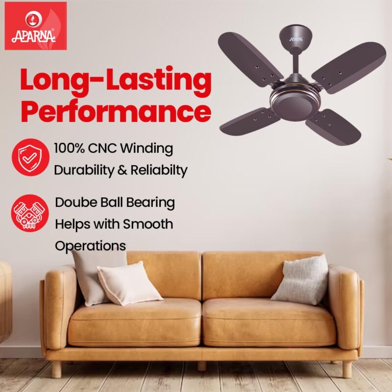 Aparna Swift 600 mm (24 inch) High-Speed Ceiling Fan (Metallic Brown) - Image 6