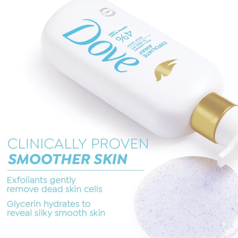 Dove Exfoliate Away Serum Body Wash | 4% Refining Serum + AHA | Micro-polishers for silkier skin | Paraben & SLS free | 300 ml - Image 6