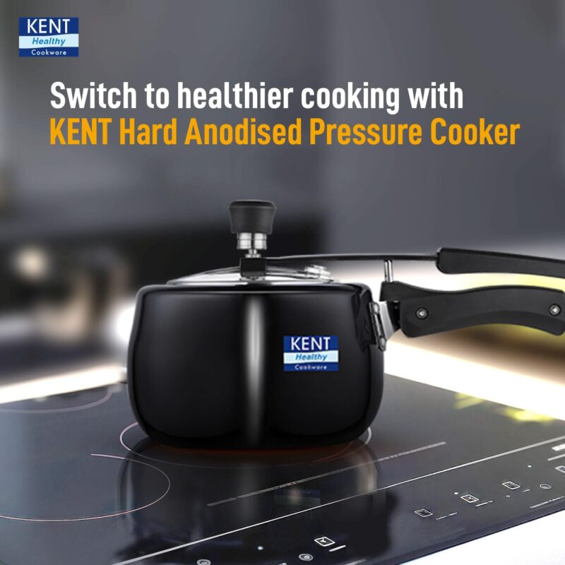KENT Hard Anodised Cooker With Ss Inner Lid | 3 Litre | Suitable For Induction | 5 Years Warranty | Black - Image 6