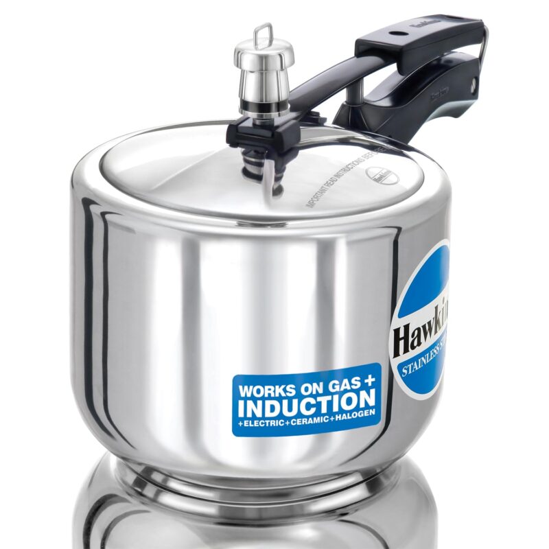Hawkins 3 Litre Pressure Cooker, Stainless Steel Inner Lid Cooker, Tall Design Cooker, Induction Cooker, Silver (Hss3T), 3 Liter