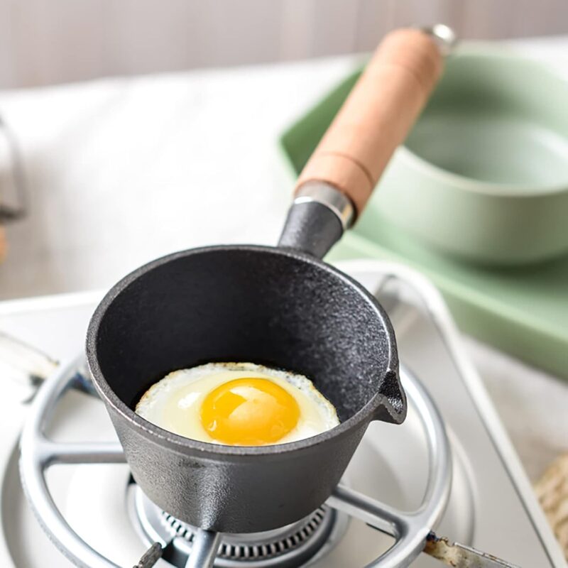 Home Essentials Cast Iron Tadka Pan/Vaghar/Chounk/Baghar for Frying Dal/Spices | 4Inch, 450gm, Gas & Stove-Friendly | Pre-Seasoned, 100% Toxin-Free, Naturally Non-Stick Tempering Pan (Round) - Image 3