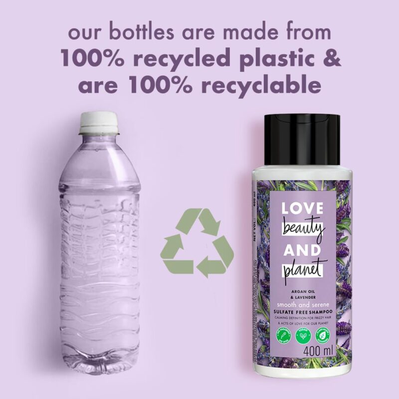 Love Beauty & Planet Argan Oil and Lavender Sulfate Free Smooth and Serene Shampoo|| No Parabens|| No Dyes|| 400ml - Image 3