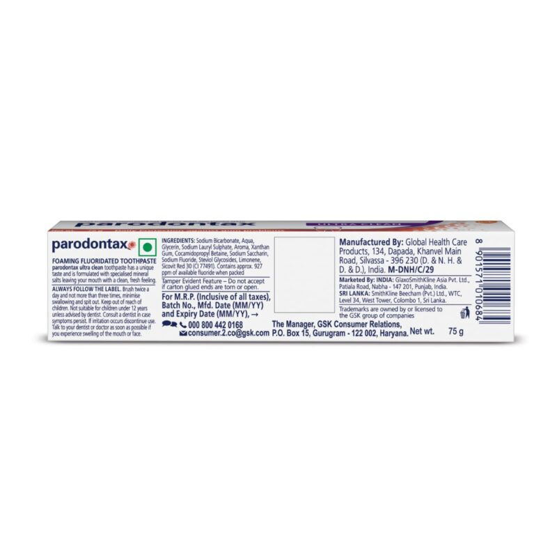 Parodontax Ultra Clean Toothpaste For Daily Protection Against Gum Problems, For Long Lasting Ultra Clean Feeling Multi Pack, 75g*2 - Image 2