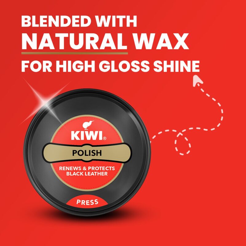 4x Kiwi Wax Shoe Polish | Renews and Protects Leather | For Black Leather (40 gm)  each - Pack of 4 - Image 8