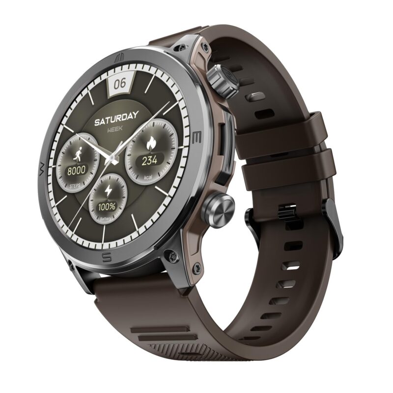 Noise Endeavour Rugged Design 1.46" AMOLED Display Smart Watch, BT Calling, SoS Feature, Rapid Health & 100+ Sports Modes- (Vintage Brown)