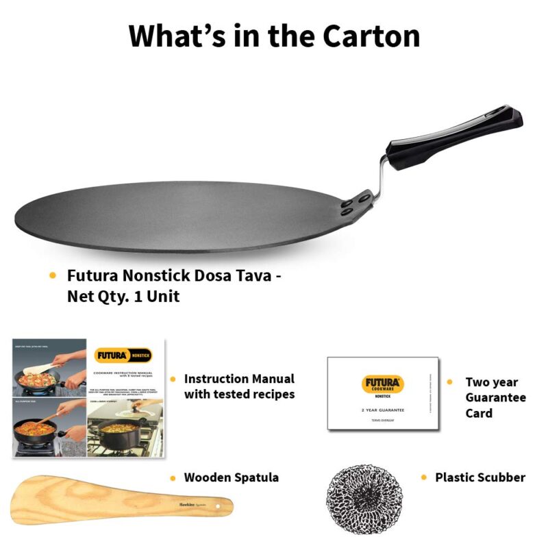 Hawkins Futura Nonstick Dosa Tava, Diameter 33 cm, Thickness 4.88 mm (Black) NDT33 - Image 2