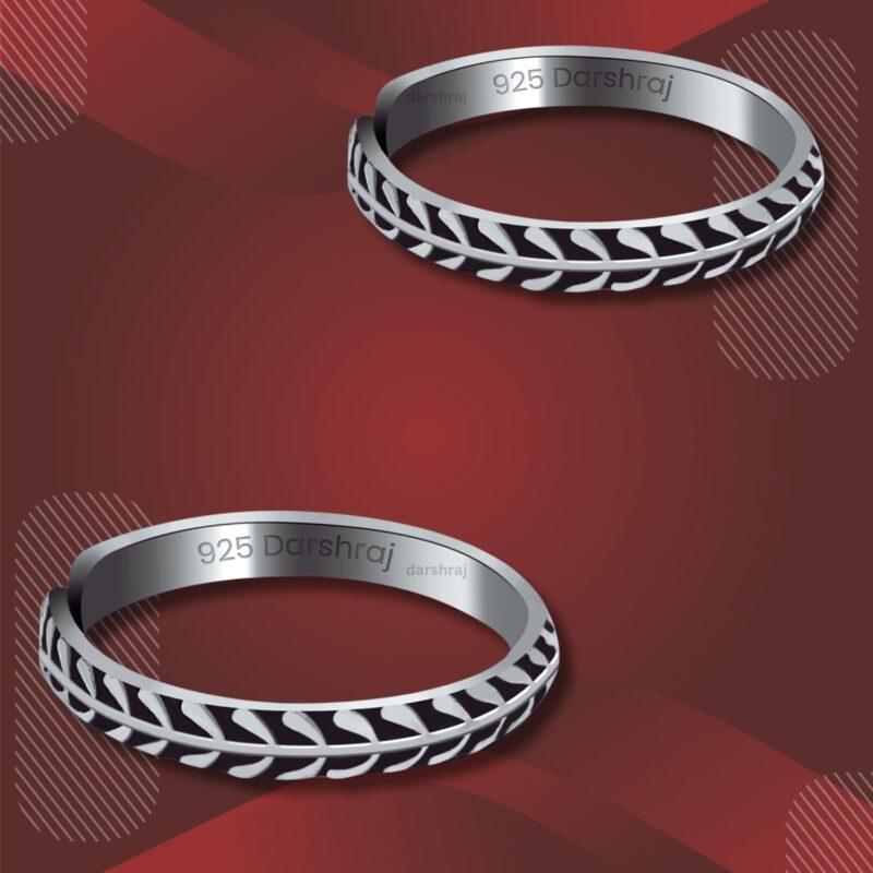 DARSHRAJ JEWELLERS 925 Sterling Silver Chandi Black Toe Ring Silver For Women (2.5gm) - Image 2