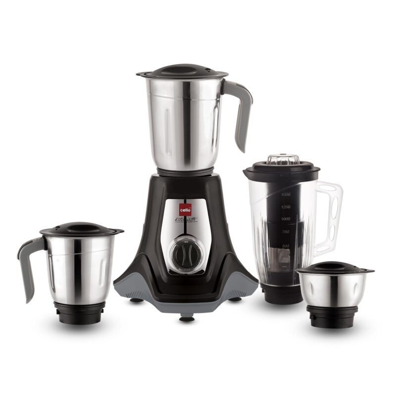 Cello Hercules Mixer Grinder 750W, Black- 2 Year Warranty (Wet Jar with Lid- 1.2 L; Dry Jar with Lid- 1L; Chutney Jar with Lid- 500ml; Juicer Jar Capacity- 1500ml; Spatula) - Image 9