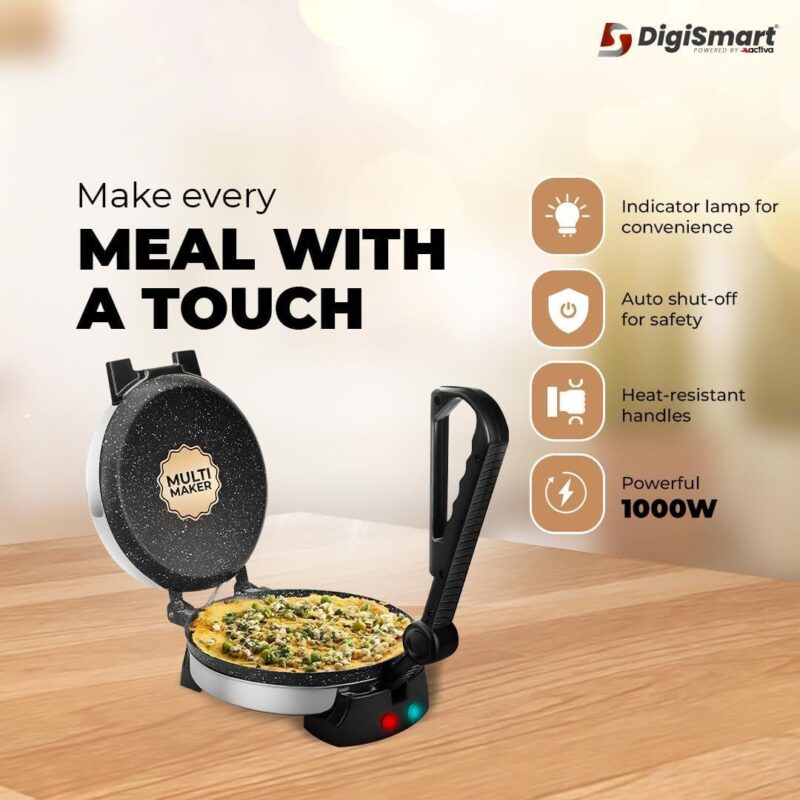DIGISMART Multi-Maker, Versatile Roti/Paratha/Omelette/Thepla/Khakhra/Dosa Maker, Nonstick Coating, Easy to Use, Durable Design come with 1 Year Warranty - Image 5