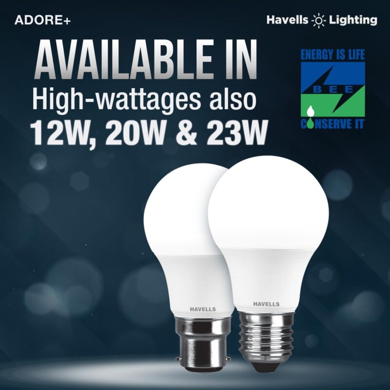 HAVELLS 9w LED Bulb for Home & Office |B22 LED Bulb Base |Cool Day White Light (6500K) |4Kv Surge Protection |High Voltage Protection |Eco Friendly Energy Efficient | Pack of 1 - Image 3