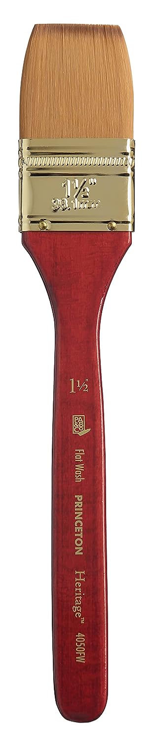Princeton Heritage Short Handle Flat Wash Paint Brush (3/2 Inches)
