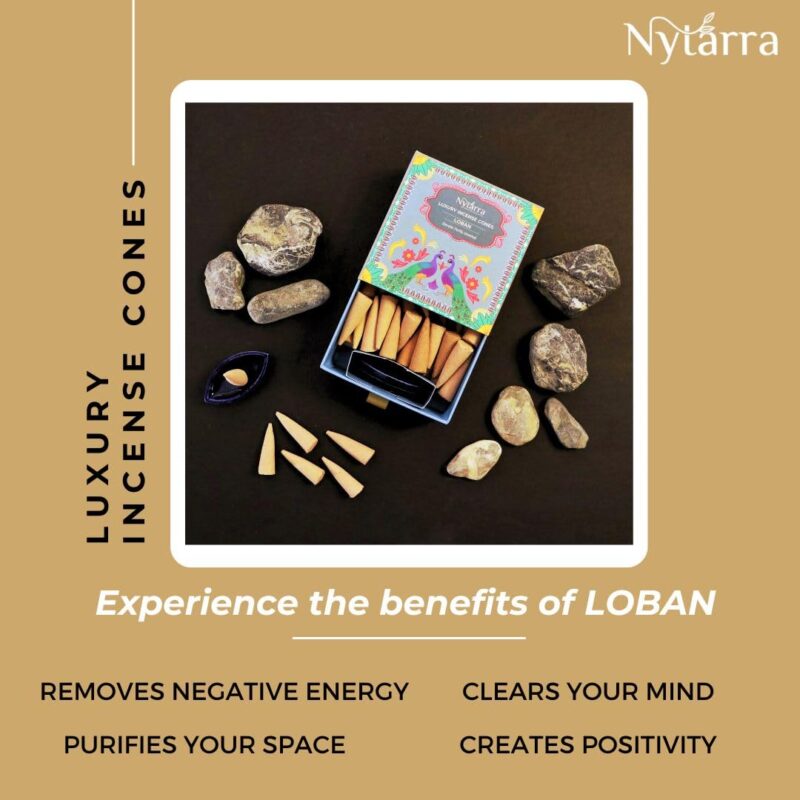Nytarra's Loban Luxury Incense Cones |Pack of 2| 80 pcs | Special Ceramic Holder | Dhoop Cones for Fragrance | Dhoop Cones for Pooja, Home, Office, Aromatherapy & Meditation. - Image 8