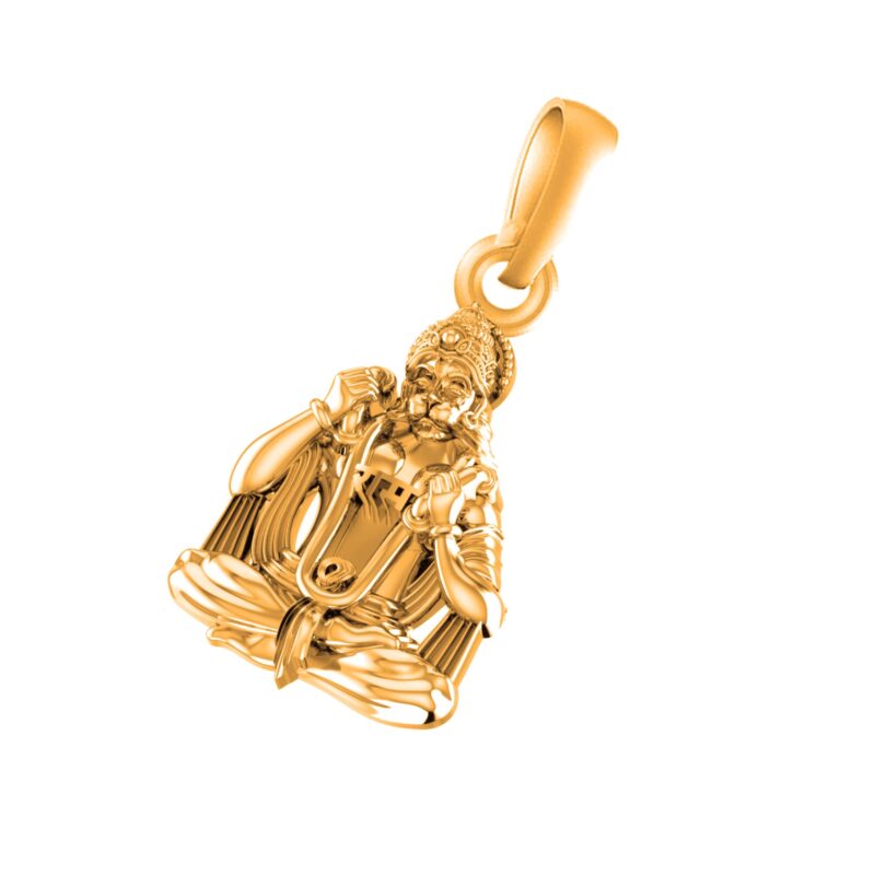 AKSHAT SAPPHIRE 925 Sterling Silver 22k Gold Plated God Hanuman Pendant Lord Bajrang Bali Locket for Men and Women - Image 4