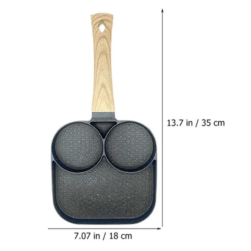DAYANIDHI Multi Cooking Frying Egg Fry Pan with 3in1 Sction | Compatible with All Stove Types 1.5 L Capacity | Best for Making Omlette/Pancakes/Burger Patty/Bacon/Fish Fry (Aluminium, Non-Stick) - Image 4