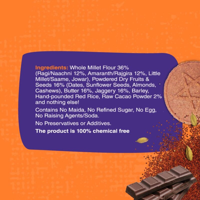 Early Foods Ragi Choco Jaggery Cookies - Kids Snack, 130 g - Image 5