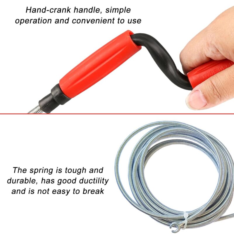 B.K.Jagan and Co Metal Sink & Drain Cleaner Spring Wire Sink Cleaner Snake Unblocker Hair Drain Cleaner 5 Mtr. Length - Image 7