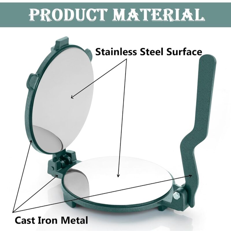 DEEP - 7.5 inch Roti Maker Press-Heavy Duty Cast Iron with Stainless Steel Plates - Manual Chapati Presser, Puri Maker Press Machine - Kitchen Utensil for Roti,Chapati,Puri,Papad, Khakhra - Image 4