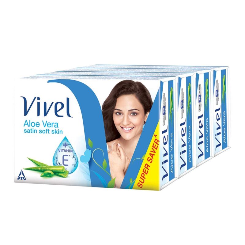 Vivel Aloe Vera Bathing Bar, 100g (Pack of 4) - Image 6