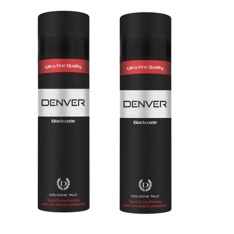 DENVER Black Code Talcum Powder 300GM Each - (Pack of 2)