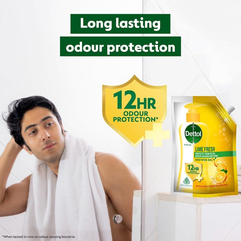 Dettol Body Wash and Shower Gel for Women and Men, Lime fresh - 450ml | Soap-Free Bodywash | 12h Odour Protection - Image 8