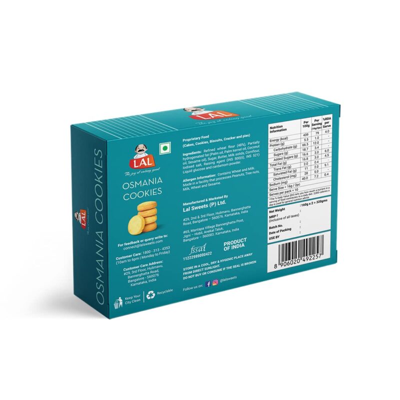 Lal Sweets Osmania Cookies - 400gm - Image 2