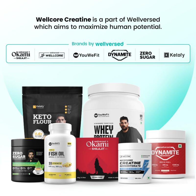 Wellcore - Pure Micronised Creatine Monohydrate (Fruit Fusion, 33 Servings) | Rapid Absorption | Enhanced Muscle strength & Power, Powder - Image 4