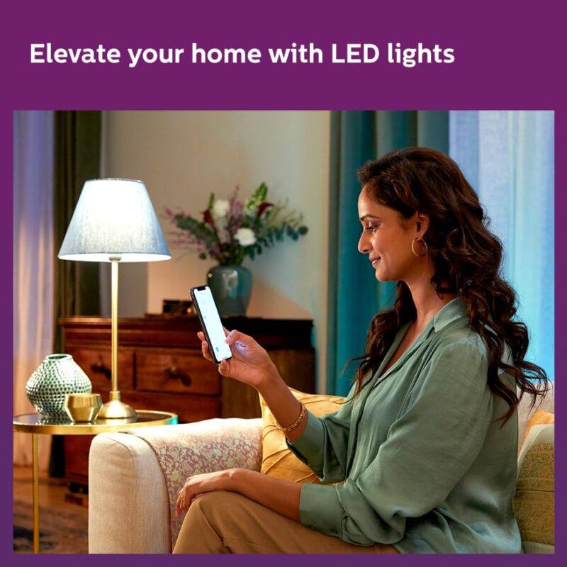 Philips Wiz Smart WI-Fi LED Bulb E27 9-Watt, 16 Million colors , Compatible with Amazon Alexa and Google Assistant, Pack of 1 - Image 3