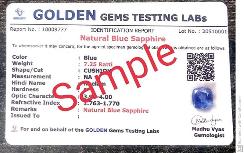 Kirti Sales GEMS 9.25 Ratti Deluxe Quality Unheated Untreated Energized Natural Blue Sapphire Stone I Neelam/Nilam Birthstone I Precious Loose Gemstone by Lab Certified - Image 5