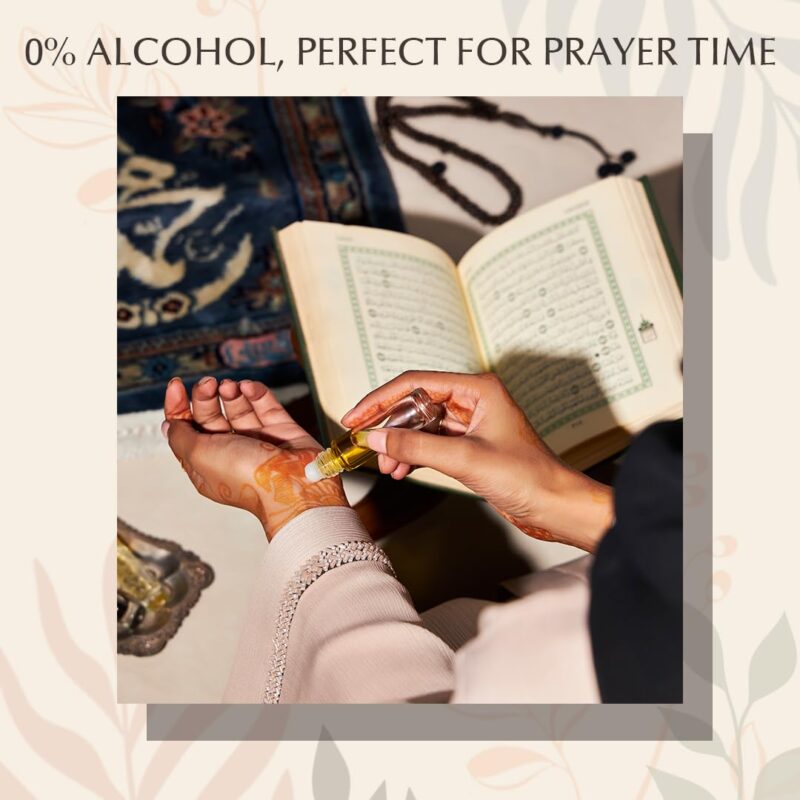 Sandalia Ambari Attar Oil by Dukhni | Arabic perfume oils for men and women | 100% pure ittar roll on perfume, chandan, sandal, sandalwood oil | Eid, Ramadan Gifts, Non Alcoholic & Vegan Islamic Fragrances - Image 3