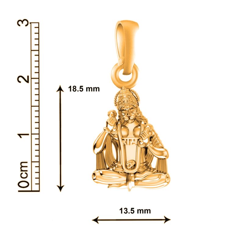 AKSHAT SAPPHIRE 925 Sterling Silver 22k Gold Plated God Hanuman Pendant Lord Bajrang Bali Locket for Men and Women - Image 5