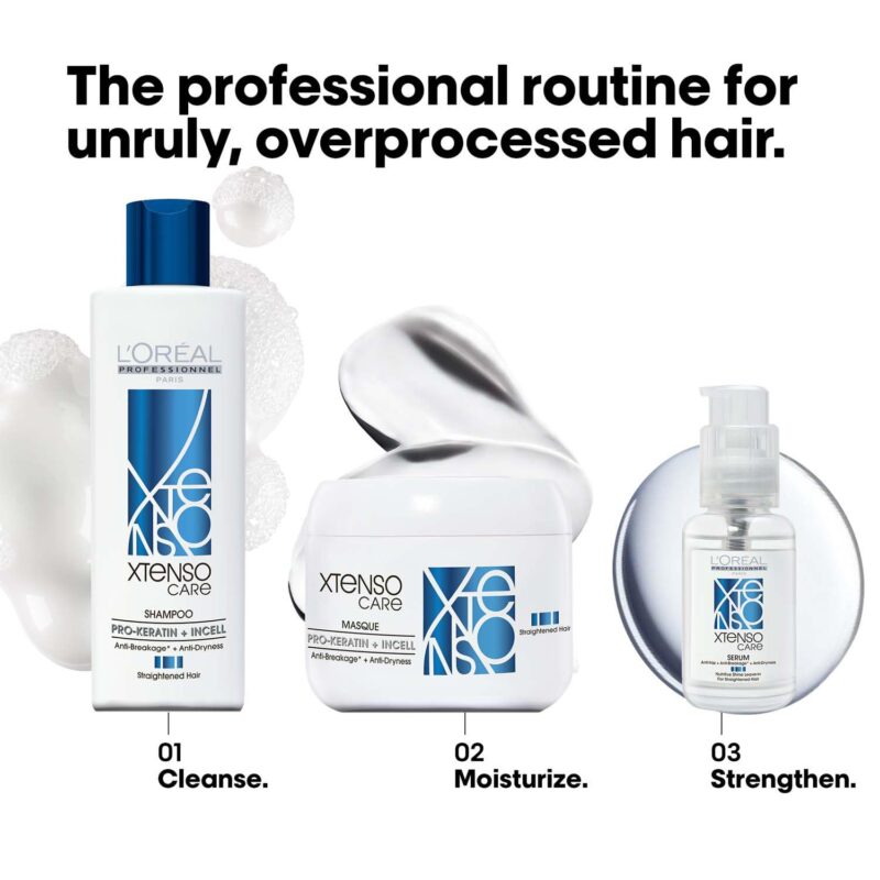 L'OREAL PROFESSIONNEL PARIS Xtenso Care Shampoo For Straightened Hair, 250 Ml |Xtenso Care Mask, 196 Gm | Shampoo & Mask For Starightened Hair, Pack Of 1 - Image 6