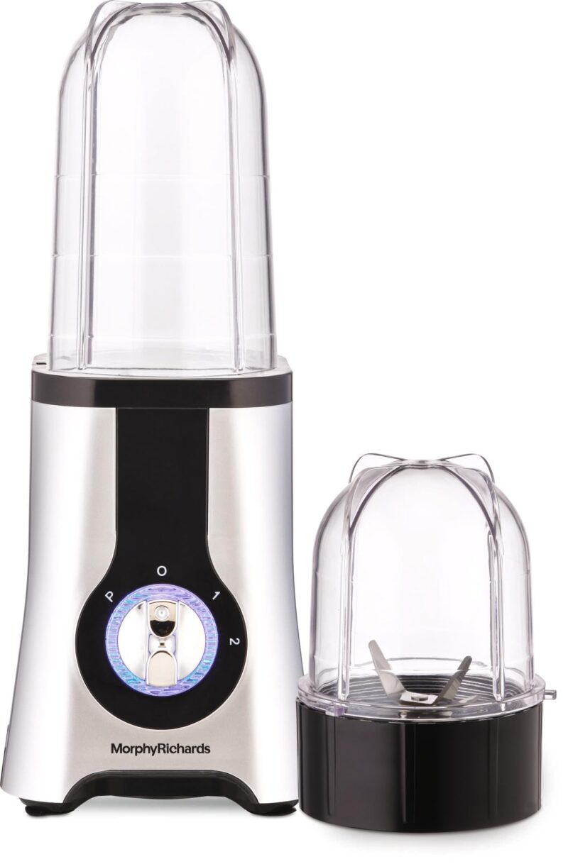 Morphy Richards Acrylonitrile Butadiene Styrene 2 In 1 Blendmaster | 400 Watts Powerful Motor | Grind, Mix, Blend & Crush 2-In-1 Machine | 2 Jars | 2 Speed Control With Pulse Mode | Silver & Black
