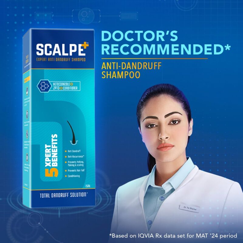 Scalpe+ Expert - Bottle of 75ml Anti Dandruff Shampoo for Men and Women with Ketoconazole and ZPTO - Image 7