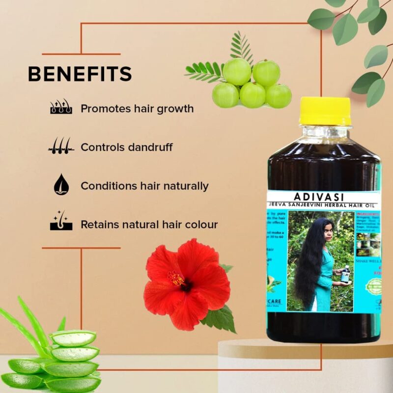 Jhadiwalo® Adi Sri Maruthi Adivasi Jeevasanjeevini Herbal Hair Oil 250Ml - Image 3