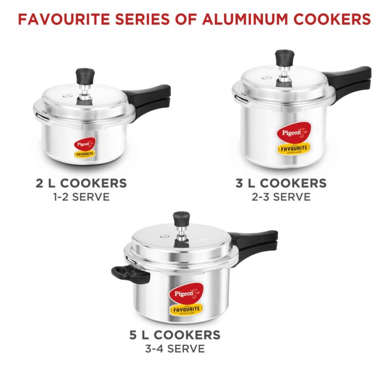 Pigeon by Stovekraft Favourite Outer Lid Non Induction Aluminium Pressure Cooker, 3 Litres, Silver - Image 4