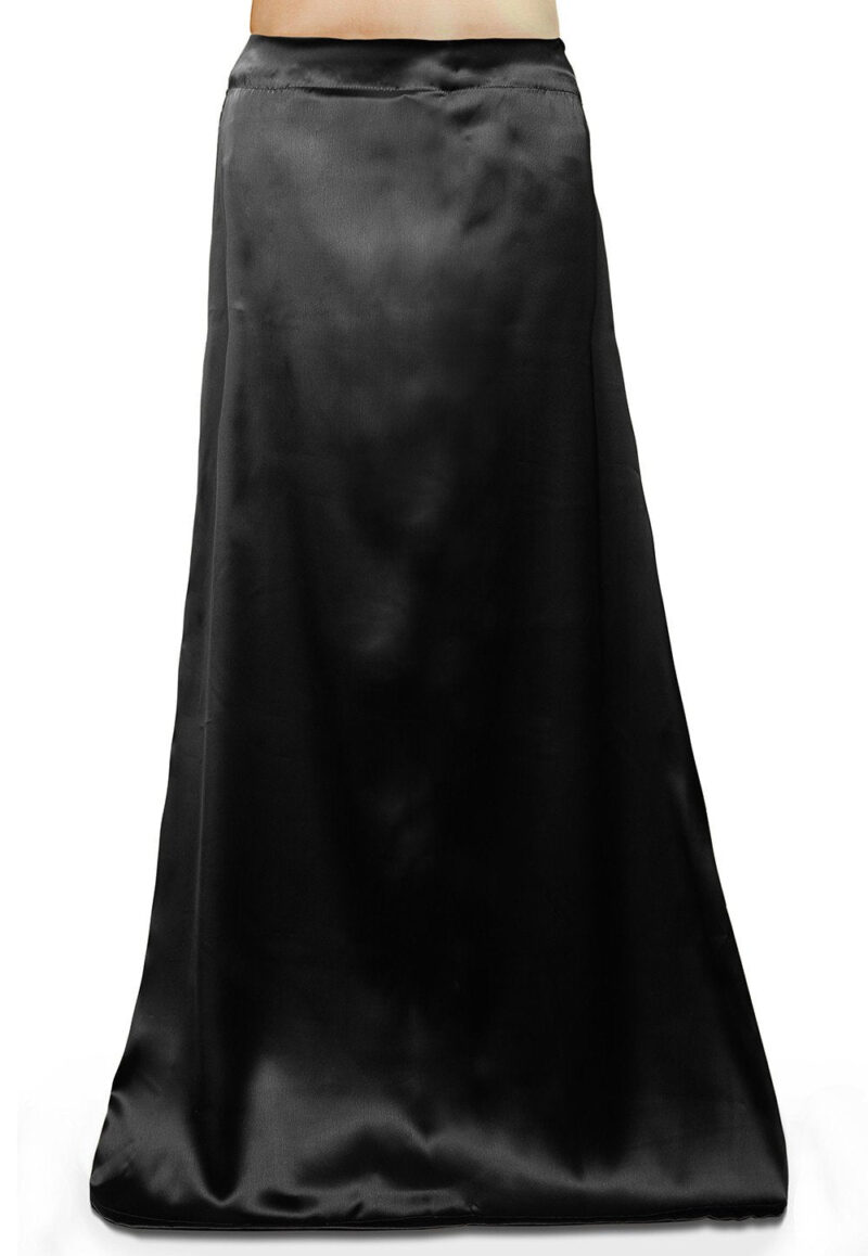 Bigfashionshop Combo Women's Silk Saree Satin Petticoat Inskirt (Orange, Black, Blue, Free Size) - Pack of 3 - Image 3