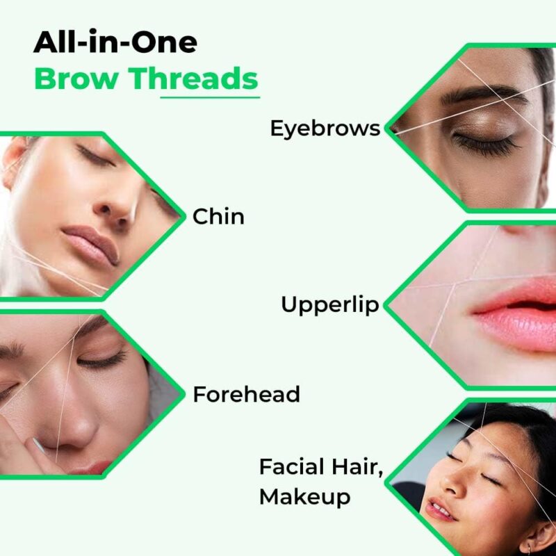 Organic Cotton Eyebrow Threading Thread Tool for Women - 8 Spools x 300 meters - Thread for Eyebrows Threading - Upperlips Shaping - Forehead Chin Hair Removal thread - Salon Spa Home by Zibell - Image 6