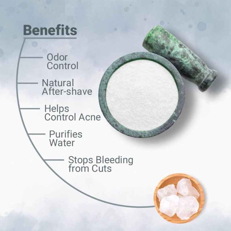 minature Purified Fitkari Alum powder (phitkari) for Skin Care |Water Purify| Pure Alum powder |Cruelty Free (100gm) - Image 7