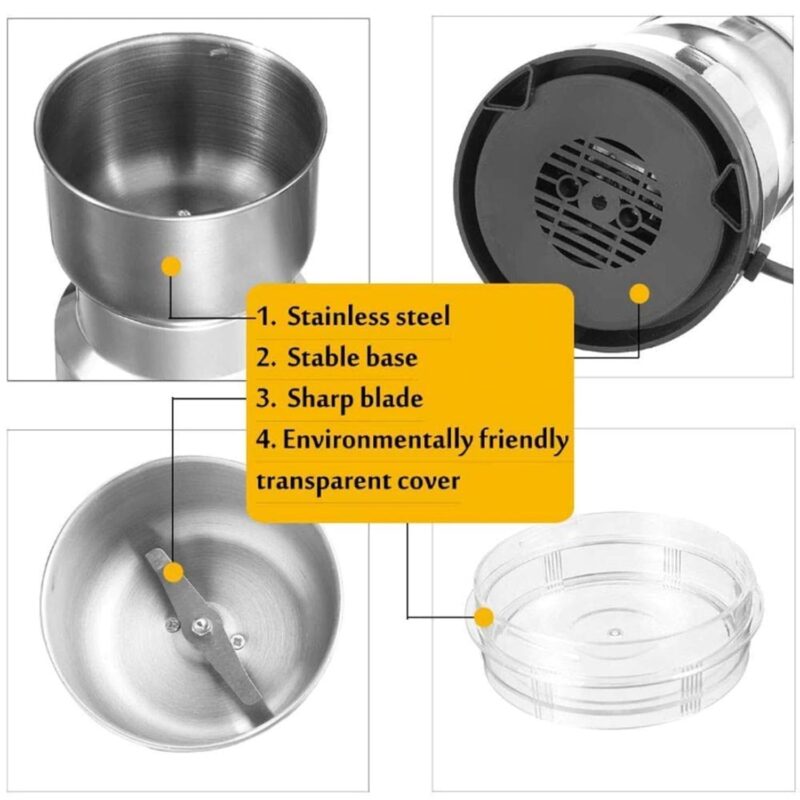 Decawall Nima Mixer Grinder Mini Stainless Steel Coffee Spice Nuts Grains Bean Grinder Mixer - Image 9